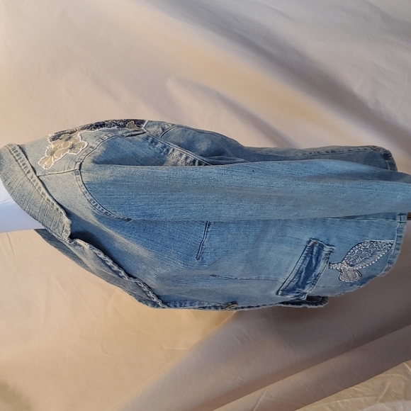 Department of Peace Denim Blazer SZ LG - Picture 5 of 8